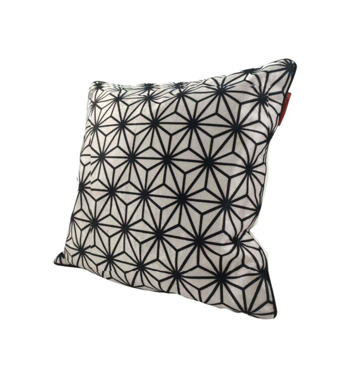 White and Black Polyester Cushion Cover for Living Room, Floor, and Sofa - CS 073 (45x45cm) - Image 2
