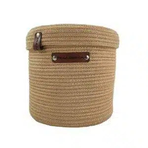 Handcrafted multi-color jute and cotton baskets from Ramsha Home, perfect for home decor and practical storage solutions.