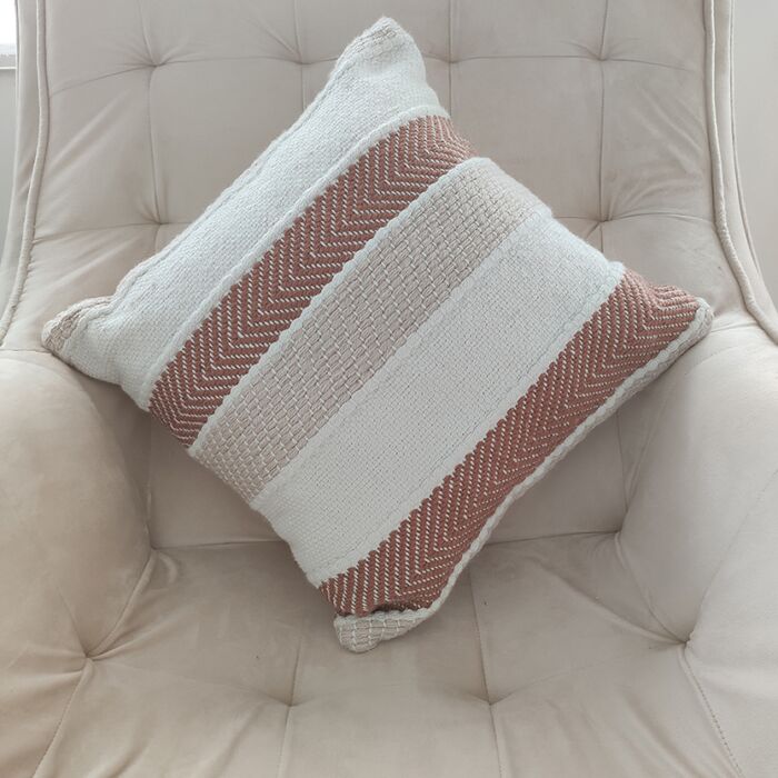 45x45cm polyester cushion CS-253 with filler, featuring a home decor woven texture for versatile use on car seats by Ramsha Home.