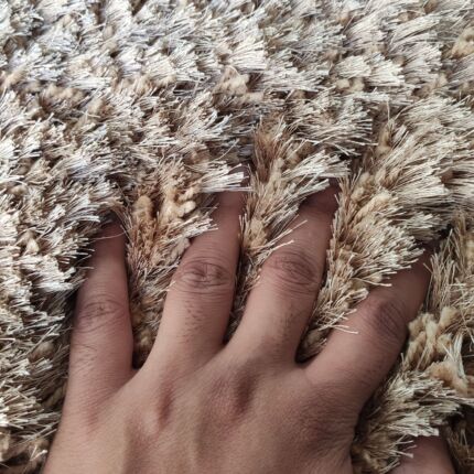 Modern beige shaggy rug MPS 03 for children's room, 80x200cm