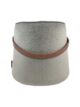 Grey comfort polyester pouf with leather handle PF-022 By Ramsha Home