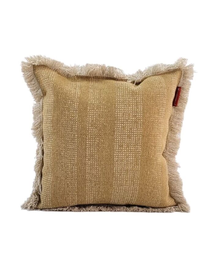⁦Beige Color Handmade Decor Cotton Cushion with Filler - CS 141 (45x45cm)⁩ - الصورة ⁦1⁩
