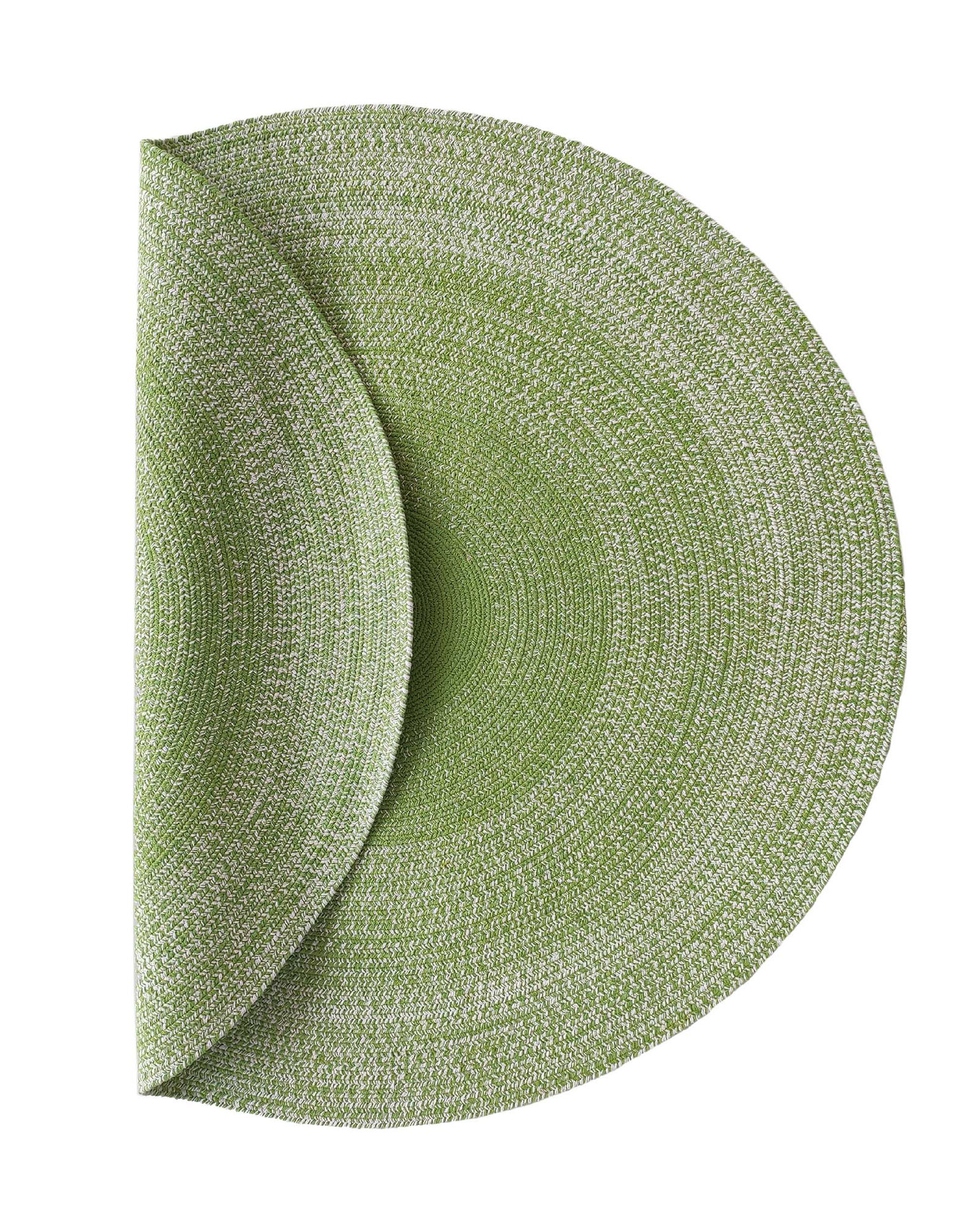 01-16-1.jpg Handmade Green & White Color Cotton Round Braided Rug - BR 006 - Image 2