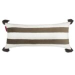 White & Brown Color Polyester Cushion with Filler for Indoor and Outdoor Use - CS 138 (30x50cm)