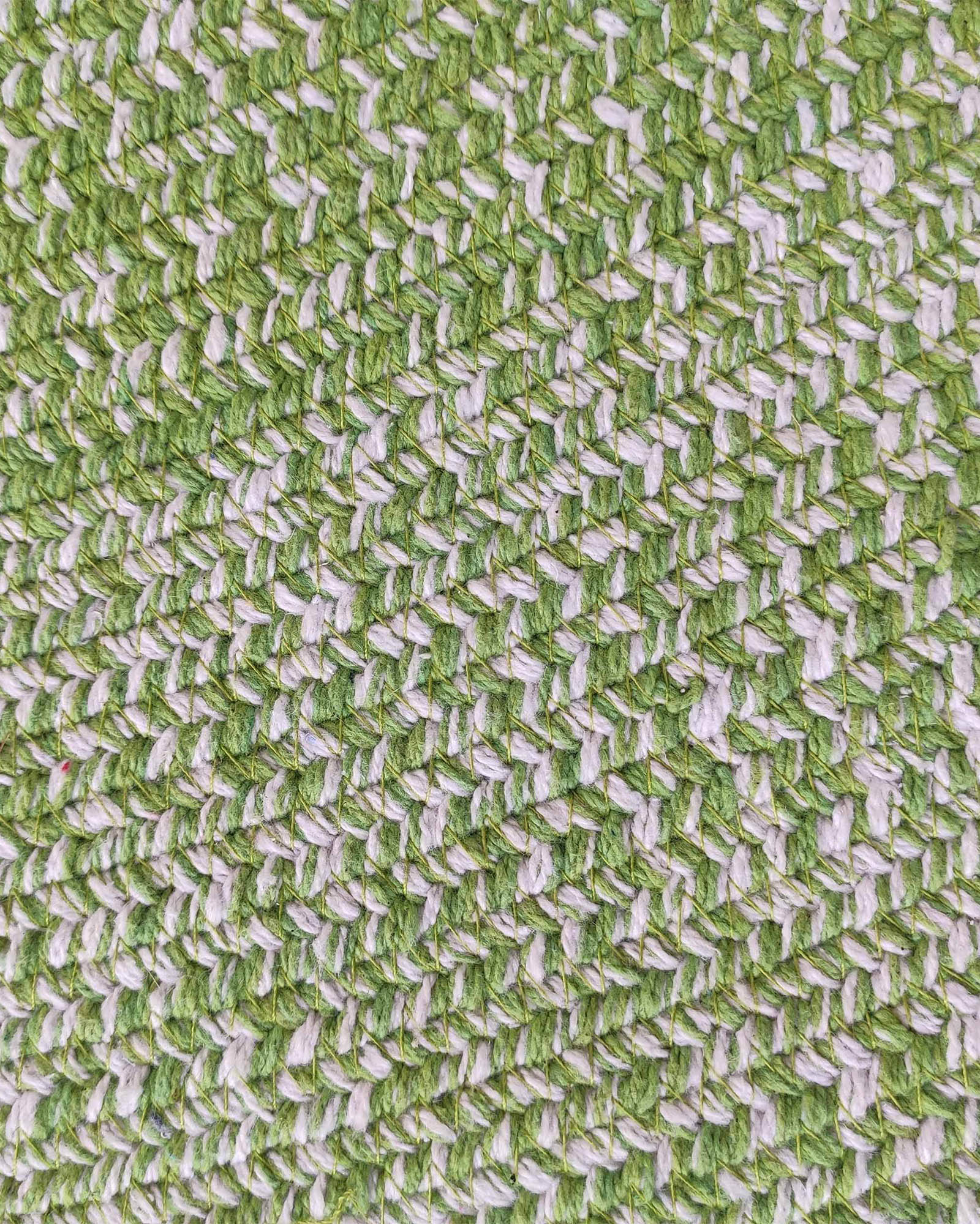 03-7-2.jpg Handmade Green & White Color Cotton Round Braided Rug - BR 006 - Image 4