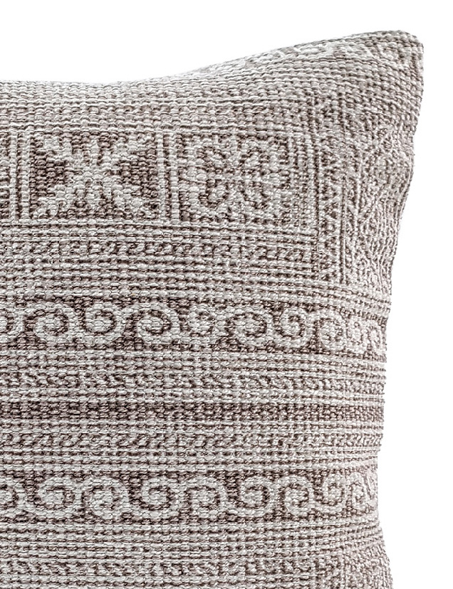 0988 Light Beige & White Color Cotton Cushion with Filler for Bedroom, Couch, Car - CS 180 (45x45cm) - الصورة 2