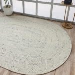 Amazing Handmade Oval Shaped Wool Floor Braided Rug - BR 047 (160x230cm)