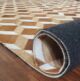 Stylish hallway leather and wool rug LR 001 - 200x300cm in tan color by Ramsha Home