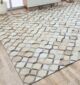 Contemporary indoor decor leather and wool rug LR 002 - 170x240cm by Ramsha Home
