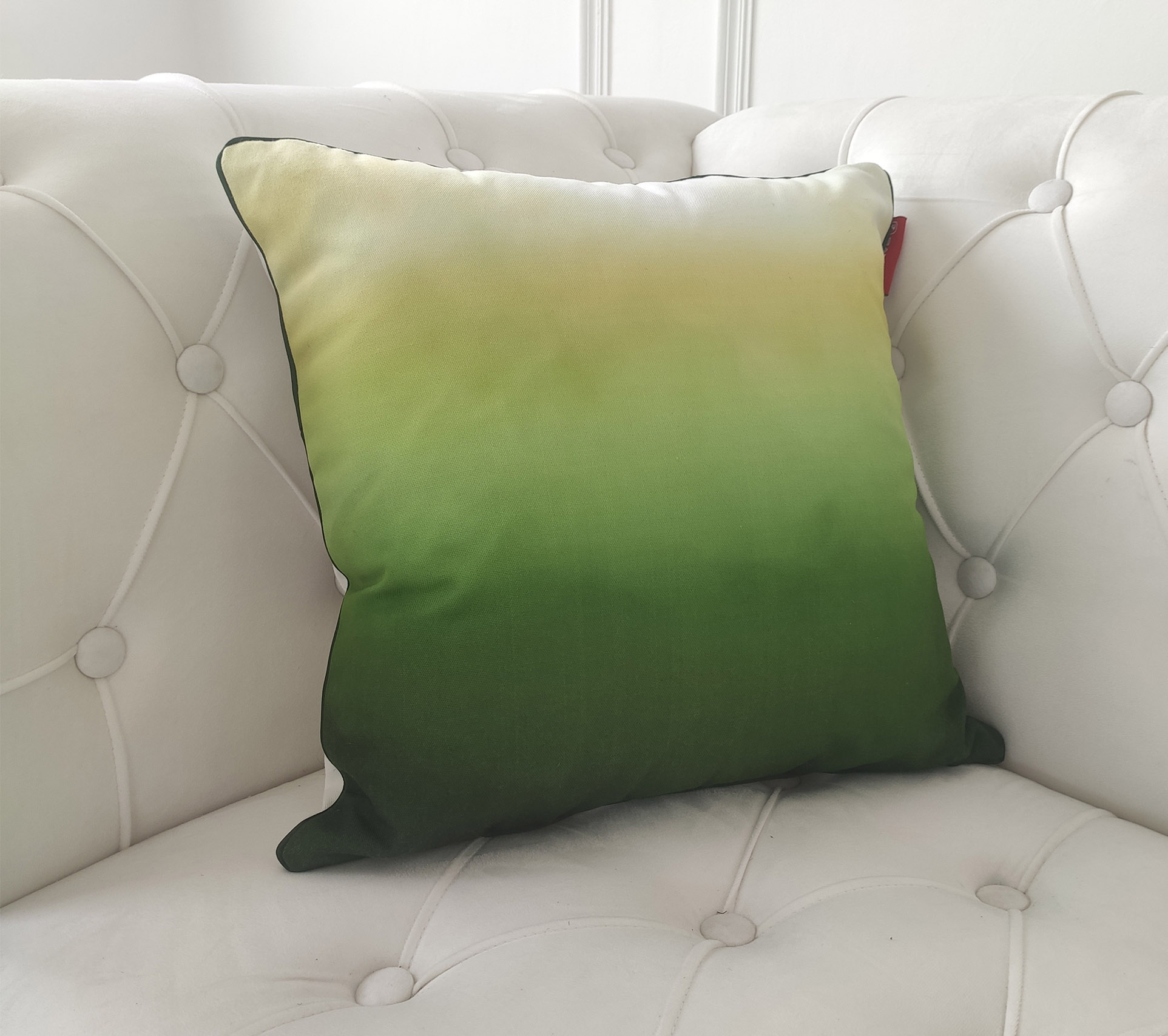 Comfortable Rainbow Green Cushion with Filler CS-275 - Handcrafted 45X45cm Decorative polyester cushion, rainbow green color, 45X45cm