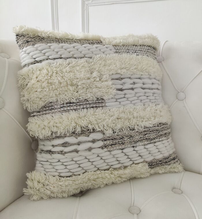 Comfortable wool and cotton cushion CS-280, natural color, 60X60cm