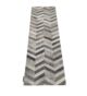 Sleek grey dining room leather rug LR 003, 60x180cm