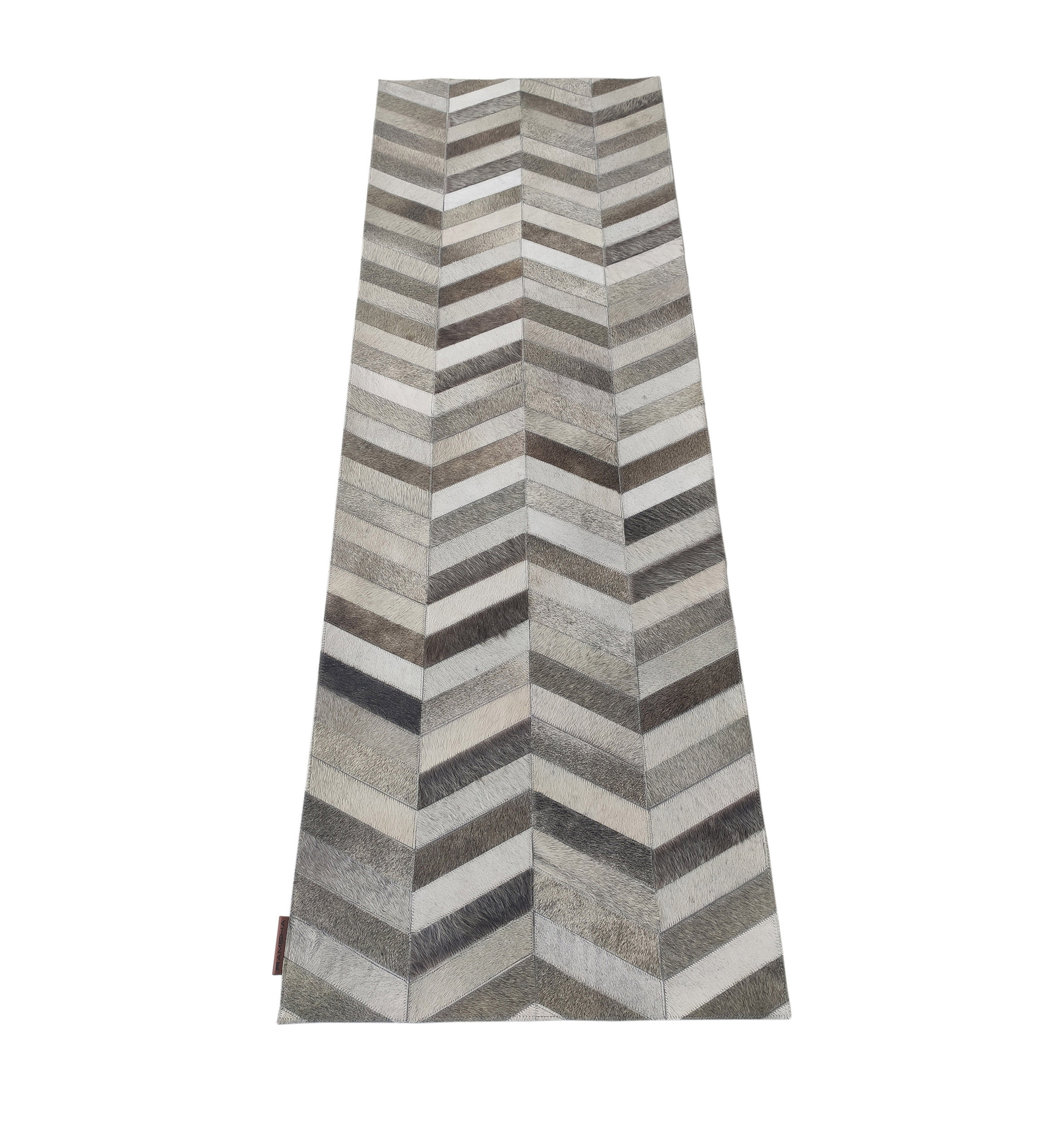 Sleek Grey Leather Rug LR 003 - Ideal for Dining Area, 60x180cm Sleek grey dining room leather rug LR 003, 60x180cm