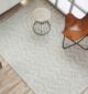 Natural white wool & cotton home decor woven rug SRN 016 (250x350cm) by Ramsha Home