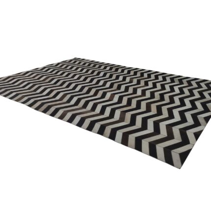 Plush coffee leather rug LR 003 for drawing room decor, 200x300cm