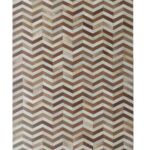 Stylish tan entryway leather rug LR 003, 140x200cm