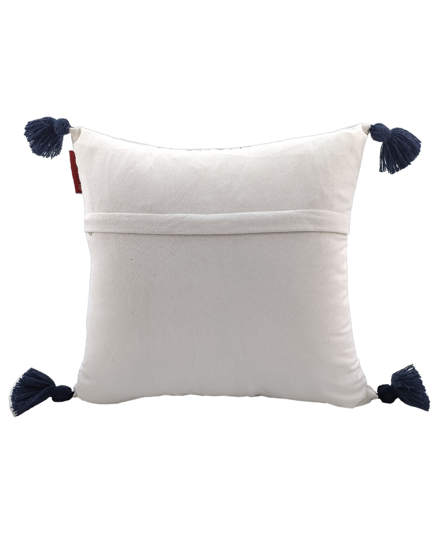 1664363120055 White & Blue Color Cotton Cushion with Filler for Couch, Sofa, Floor - CS 193 (45x45cm) - الصورة 4