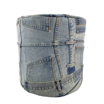 Blue denim cotton pouf for kids room PF-083 By Ramsha Home