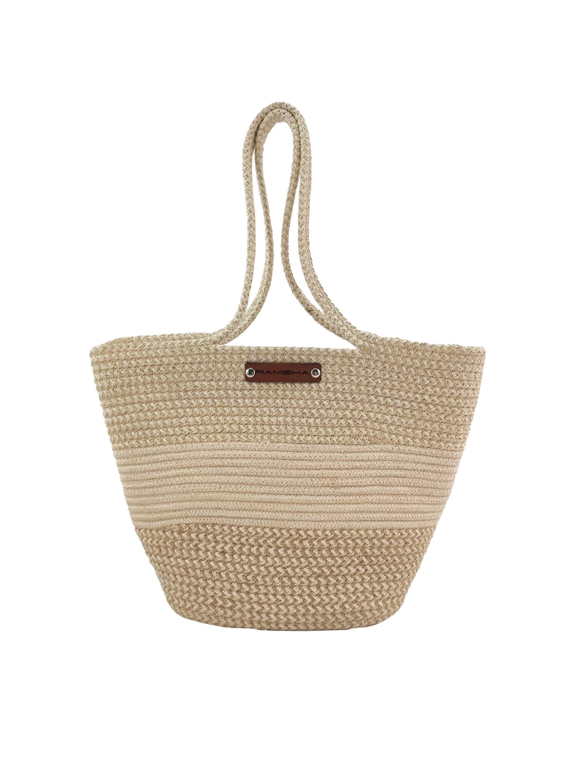 1673689938_IMG_20220316_161636-2-scaled Handmade Jute & Cotton Basket with Handle - BS 012 (40x25x30cm) - الصورة 1