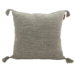 Grey Cotton Cushion with Filler for Window Seat, Bed, and Floor - CS 156 (45x45cm)