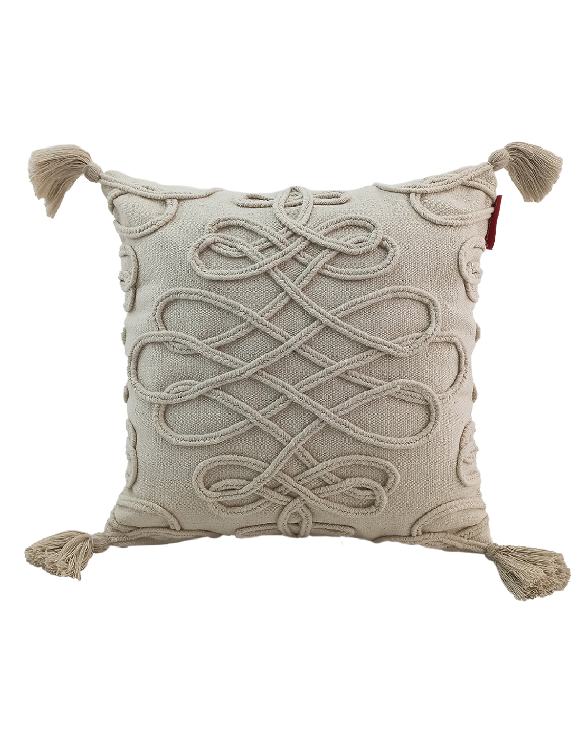 1673693452_01-13 Natural Color Cotton Embroidery Cushion with Filler for Bed, Couch - CS 159 (45x45cm) - Image 1