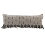 White & Grey Color Cotton Cushion with Filler for Window Seat, Floor - CS 173(30x90cm)