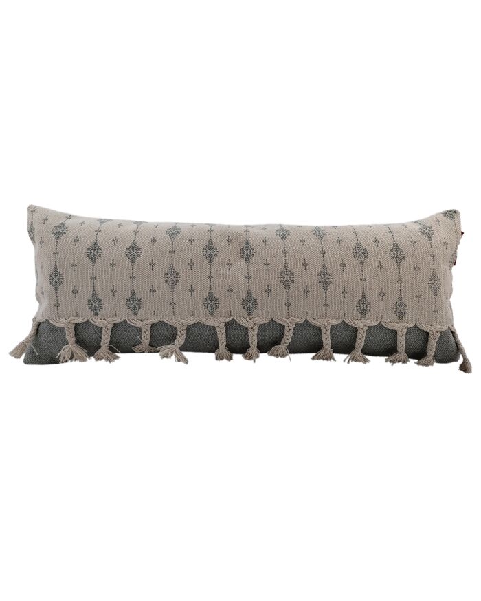 White & Grey Color Cotton Cushion with Filler for Window Seat, Floor - CS 173(30x90cm) - Image 1
