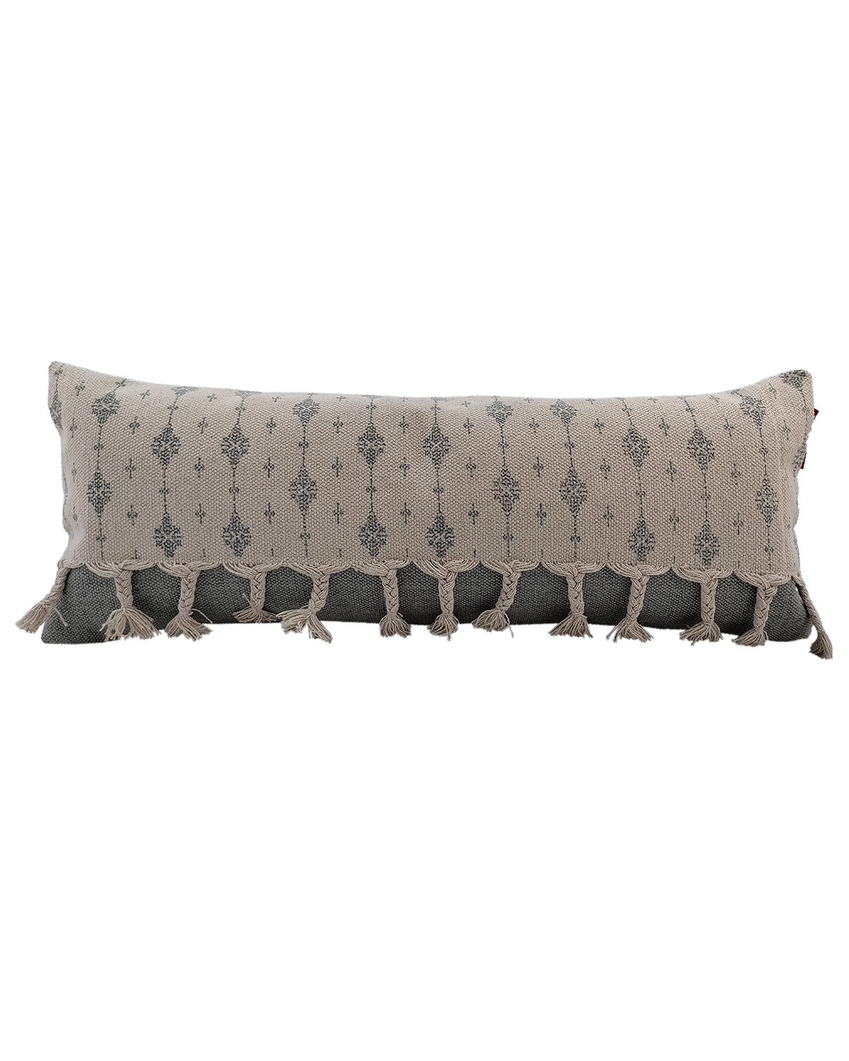 1673693474_IMG_20220810_113507 White & Grey Color Cotton Cushion with Filler for Window Seat, Floor - CS 173(30x90cm) - Image 1