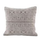 Light Beige & White Color Cotton Cushion with Filler for Bedroom, Couch, Car - CS 180 (45x45cm)