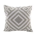 Light Grey & White Color Cotton Cushion with Filler for Bedroom, Couch, Car - CS 181 (45x45cm)