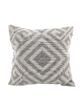 Light Grey & White Color Cotton Cushion with Filler for Bedroom, Couch, Car - CS 181 (45x45cm)