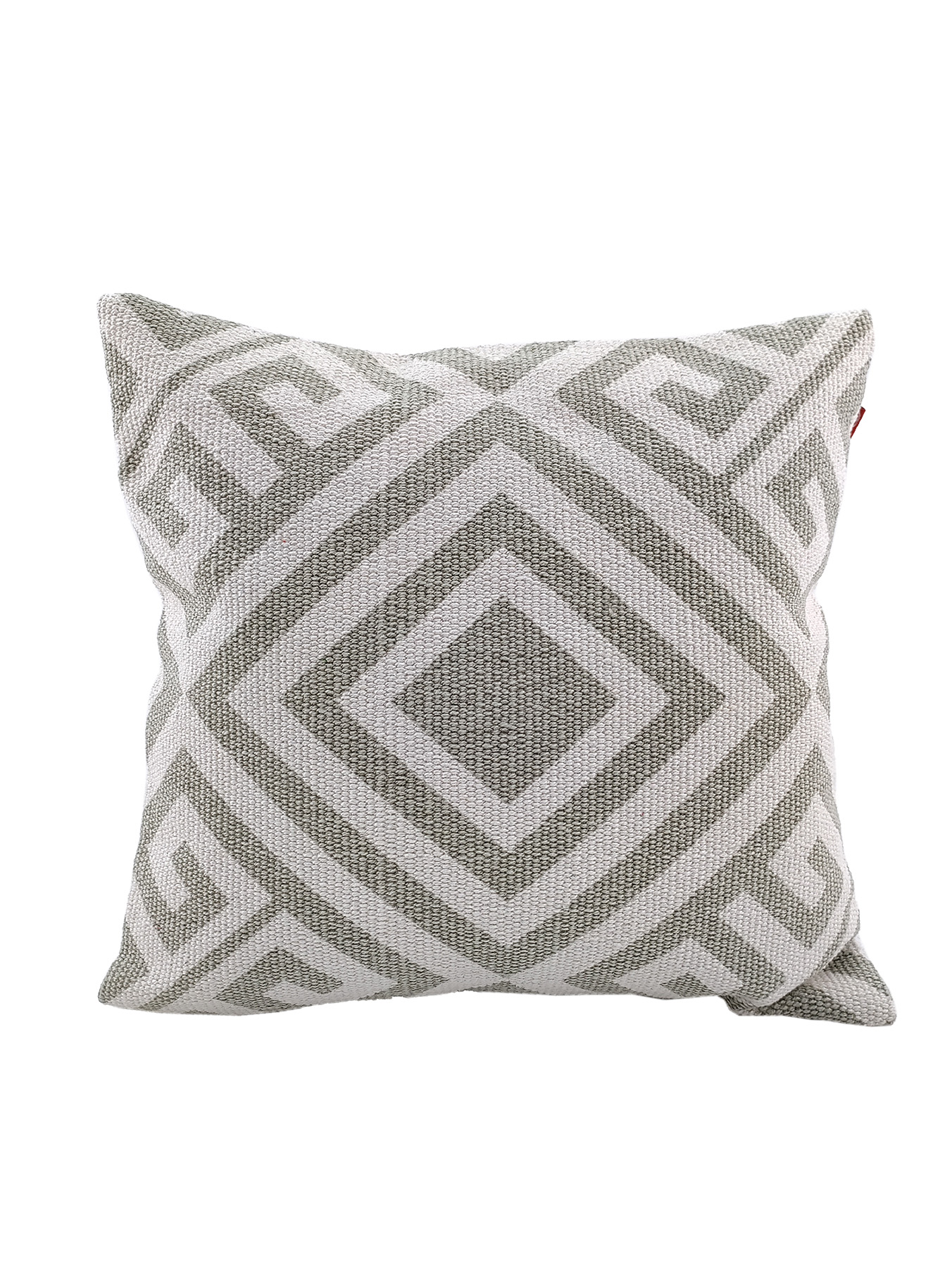 1673693487_IMG_20220810_112541 Light Grey & White Color Cotton Cushion with Filler for Bedroom, Couch, Car - CS 181 (45x45cm) - الصورة 1