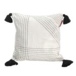 White & Blue Color Cotton Cushion with Filler for Couch, Sofa, Floor - CS 190 (45x45cm)