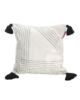 White & Blue Color Cotton Cushion with Filler for Couch, Sofa, Floor - CS 190 (45x45cm)