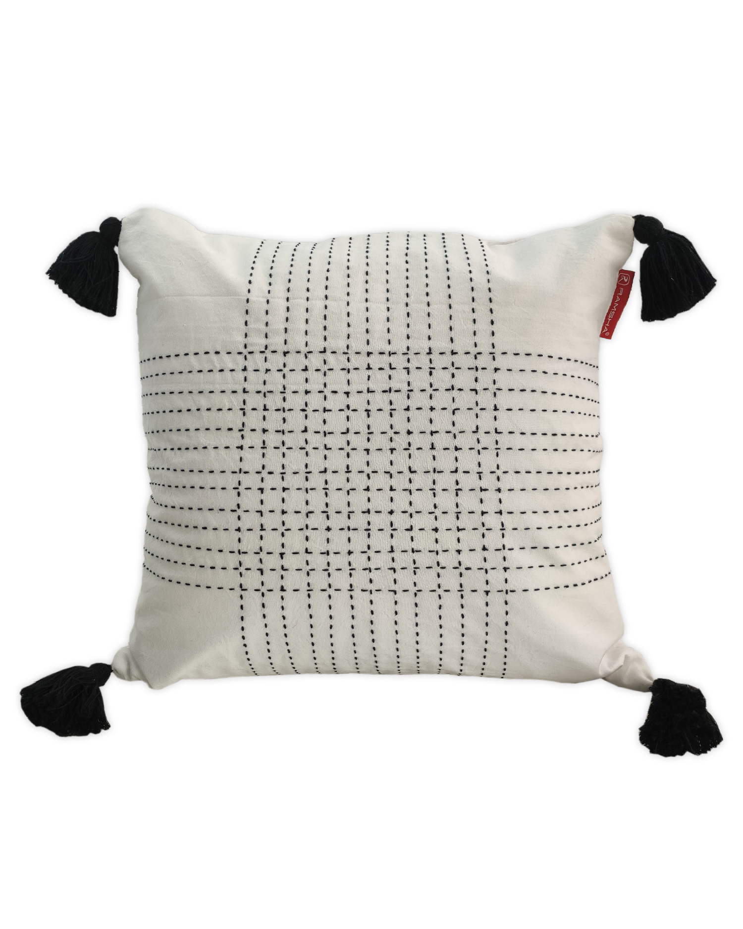 1673693501_1664363229946 White & Blue Color Cotton Cushion with Filler for Couch, Sofa, Floor - CS 192 (45x45cm) - Image 1