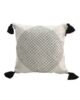 White & Blue Color Cotton Cushion with Filler for Couch, Sofa, Floor - CS 194 (45x45cm)