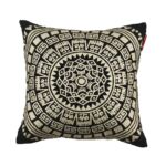 Black & Gold Color Cotton Cushion with Filler for Living Room, Bedroom, and Floor - CS 196 (45x45cm)
