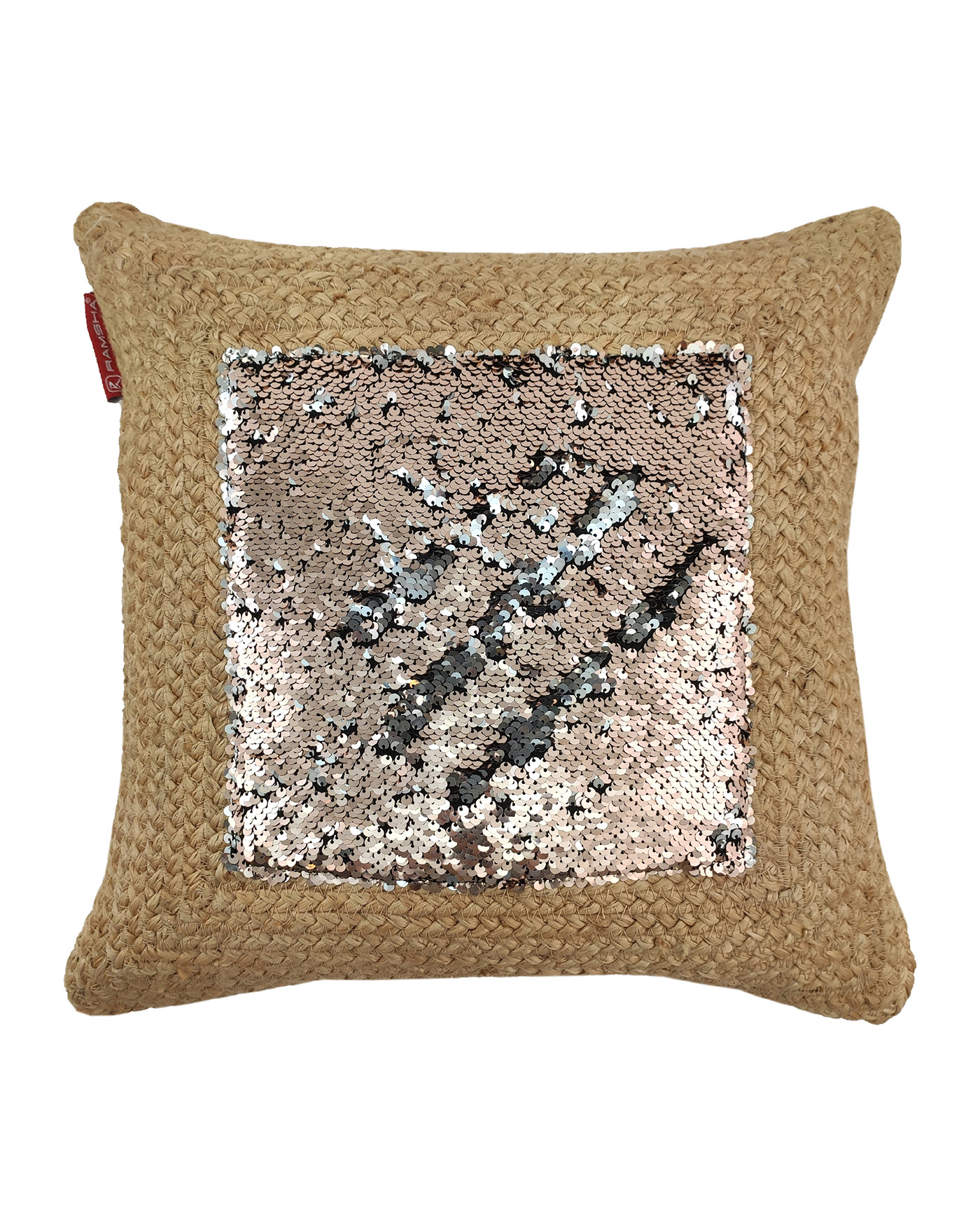 1673693519_IMG_20221109_1101114 Natural Color Jute Cushion with Filler for Event, Bedroom - CS 207 (45x45cm) - الصورة 1