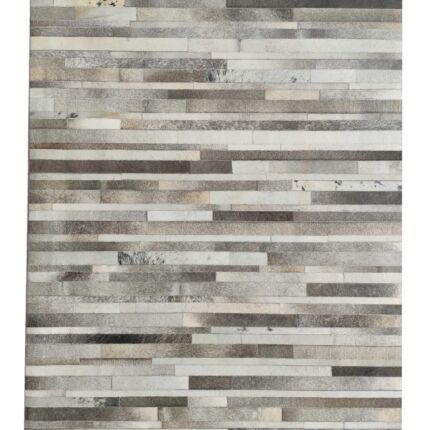 Grey color leather rug LR 004 for kitchen decor, 140x200cm