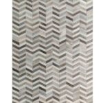 Modern grey leather rug LR 003, 170x240cm