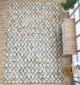 Chic leather & wool rug LR 002 - 170x240cm for indoor decor by Ramsha Home