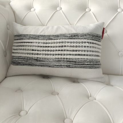 Multi-colored woven cushion for window seat or bed, 30X50cm