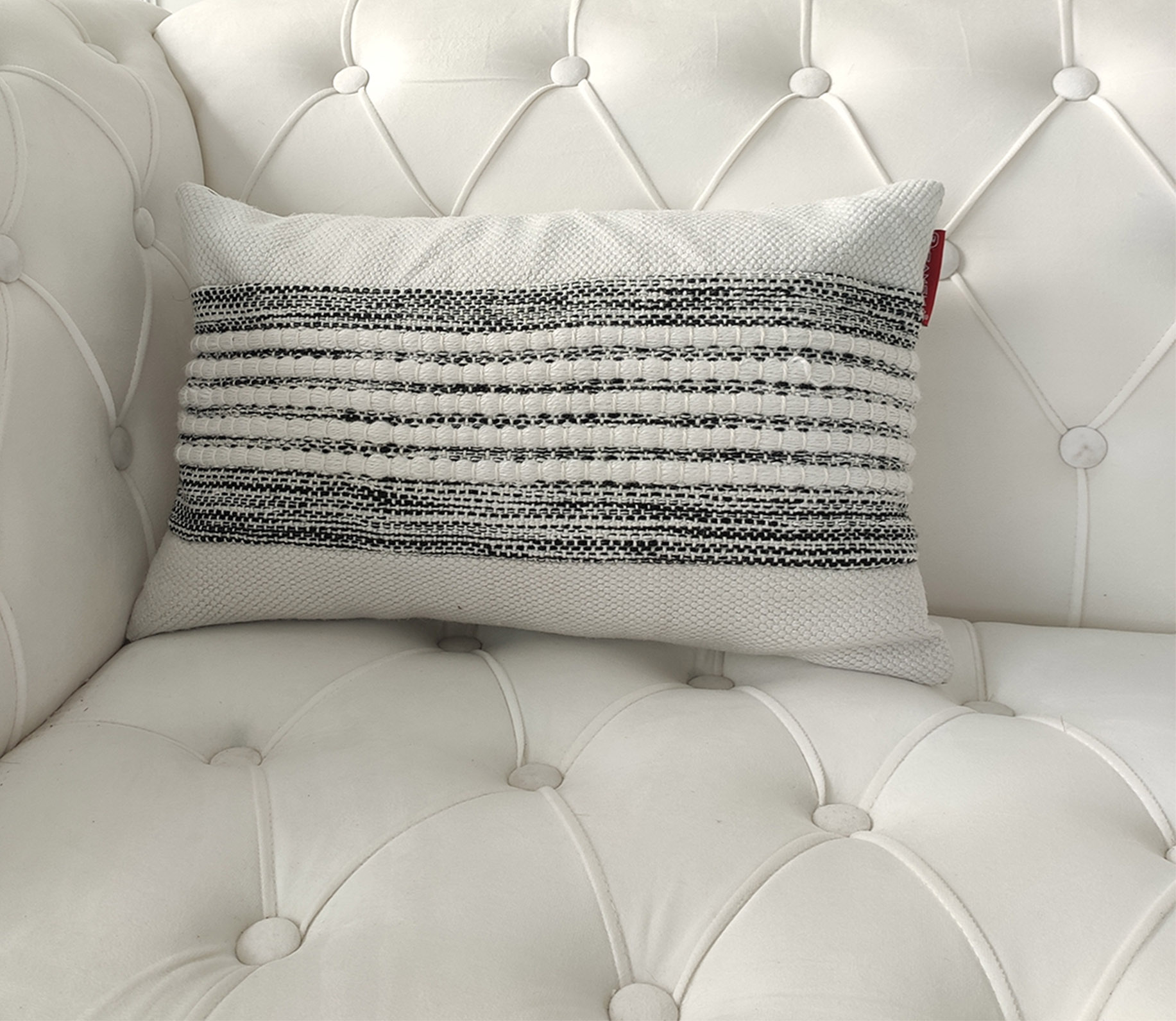 CS-249 Multi-color Woven Cushion - Ideal for Window Seat or Bed, 30X50cm Multi-colored woven cushion for window seat or bed, 30X50cm