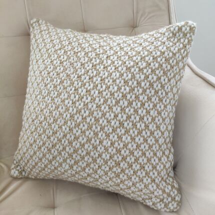 45x45cm polyester cushion CS-250 with filler, featuring a contemporary woven pattern for playroom comfort by Ramsha Home.