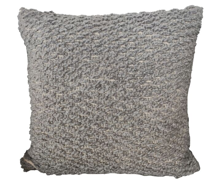 Stylish decorative woven polyester cushion CS-254 in grey color, 45x45cm ideal for indoor and outdoor seating by Ramsha Home.