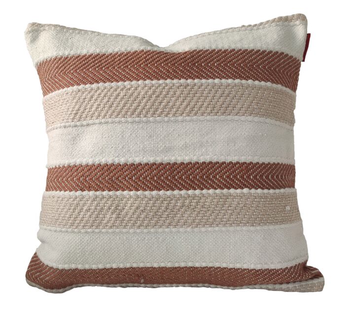 Polyester cushion with filler CS-253, home decor woven design, multi-color 60x60cm, perfect for car interiors by Ramsha Home.