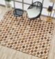 Chic leather and wool hallway rug LR 001 - 200x300cm in tan color by Ramsha Home