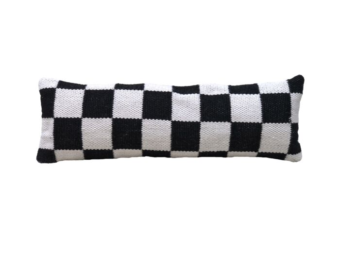 Woven cushion CS-255, luxury style, black and white colors, 30X90cm