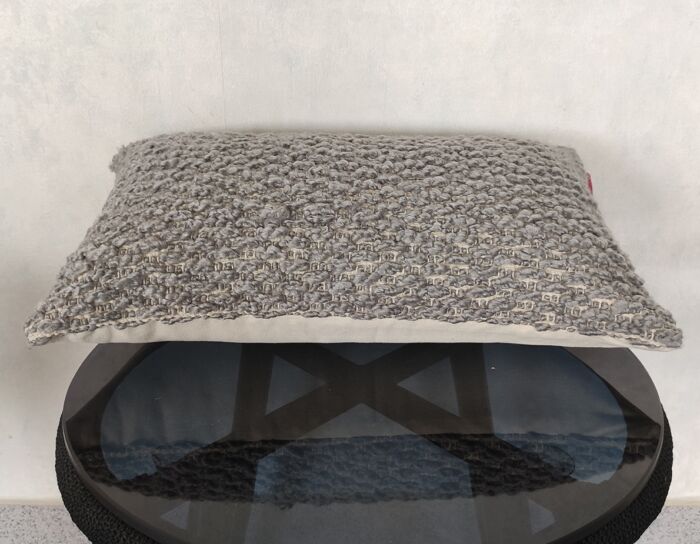 Polyester cushion with filler CS-254, decorative woven design, grey color 30x50cm for indoor use by Ramsha Home.