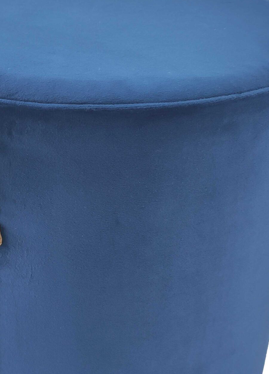 Handmade polyester pouf with leather handle PF-024 blue 40X40X50cm By Ramsha Home Handmade polyester pouf with leather handle PF-024 blue color By Ramsha Home